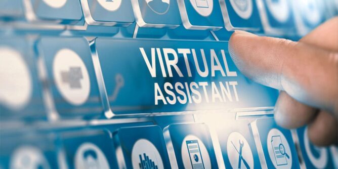 Gambar virtual assistant yang membantu pengguna dalam kehidupan sehari-hari